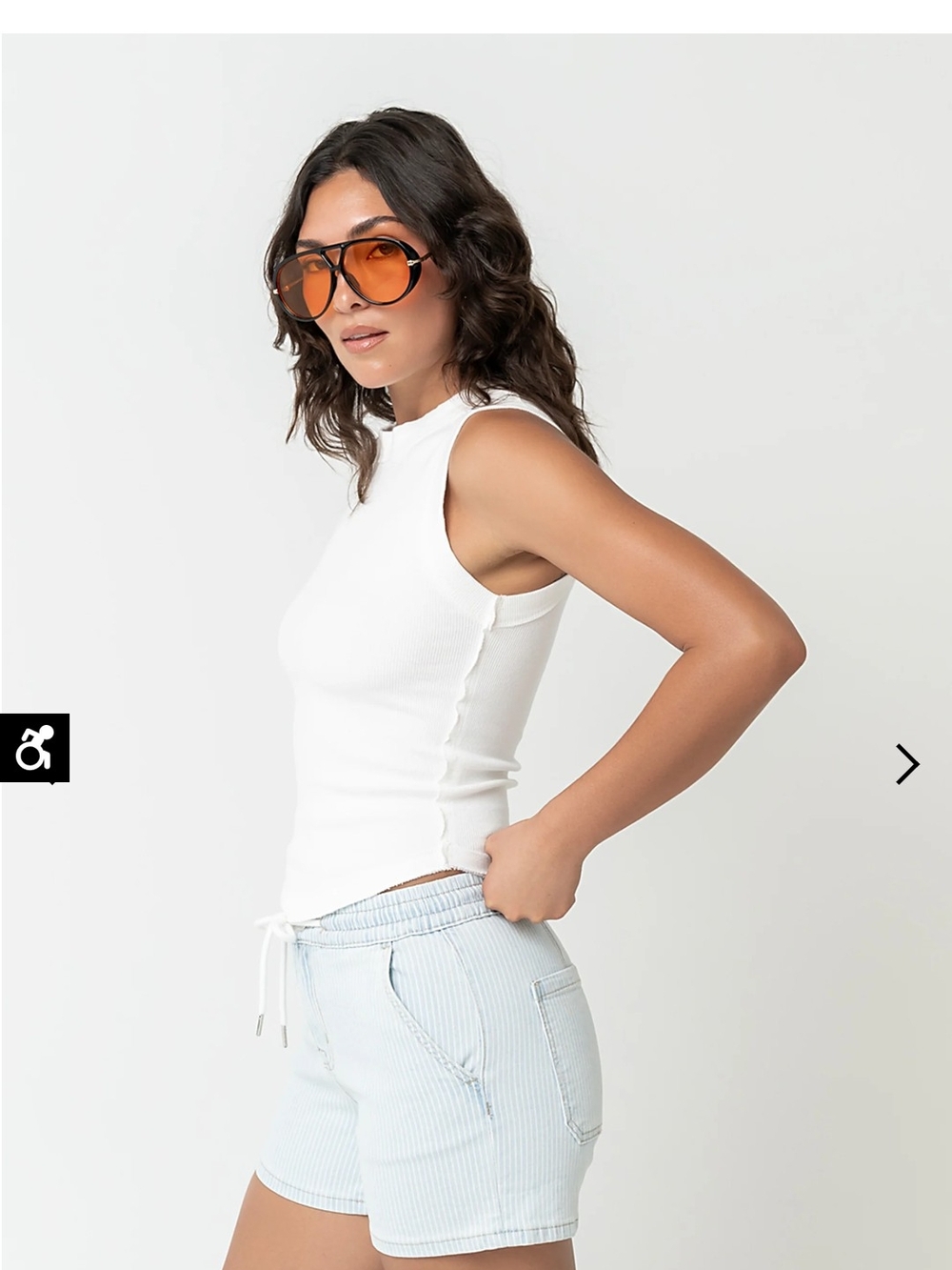 Striped Jean Shorts From Bohme